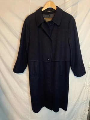 Original Loden Black Trench Coat Boiled Alpaca/Sheep Wool Women’s 19 M(14-16) - Image 1 of 4