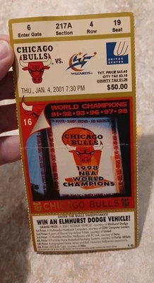 БИЛЕТ 1/4/01 BULLS VS WIZZARDS ЗАГЛУШКА JUWAN HOWARD 22 БАЛЛА 14 RB - Изображение 1 из 3
