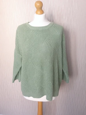 Poetry Womens Jumper Size 6 UK Green Chunky Knit Oversized Sweater Casual - Image 1 of 4
