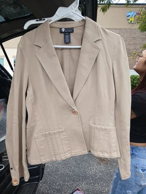 Nine West Women's Cream Camelot One Button Collared Blazer Size L - Image 1 of 4