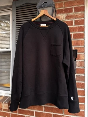Men’s Champion x Todd Snyder Midnight Black Pocket Terry Crewneck Sweatshirt 2XL - Image 1 of 4