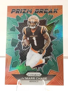 Ja'Marr Chase 2023 Panini Prizm Prizm Break Green Ice #PB-10 Cincinnati Bengals - Foto 1 di 2
