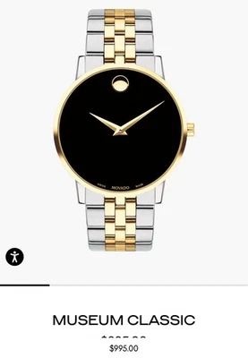 Reloj Movado Museum Clásico Dos Tonos Oro Acero Inoxidable Foto 1 de 4