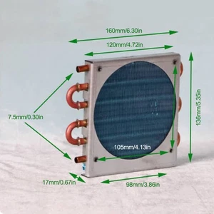 Condenser CP1X6X120-B Air/Water-cooled Aluminum-Cu Fin-Tube Heat Exchanger - Picture 1 of 2