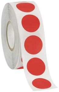 SSWBasics Self-Adhesive Labels (3/4" Diameter Circle) - Red - 1000 Labels Per - Picture 1 of 1
