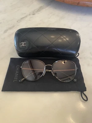 Chanel Sunglasses Gunmetal Chain Brown Lense Tortise Shell 2182-S c.337 - Image 1 of 4
