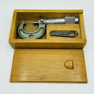 Bügelmessschraube außen 0-1" Vintage mit Holzgehäuse - Bild 1 von 11