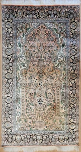 Kaschmir Ghom Seidenteppich Lebensbaum feine Knüpfung - Bild 1 von 20