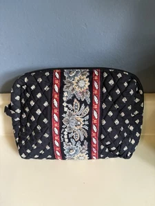 Sac à maquillage cachemire Vera Bradley Classic noir 2002 imprimé à la retraite - Photo 1/9