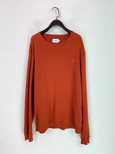 Farah Rust Orange Sweatshirt Crew Neck Long Sleeve Casual Cotton UK XL - Picture 1 of 10