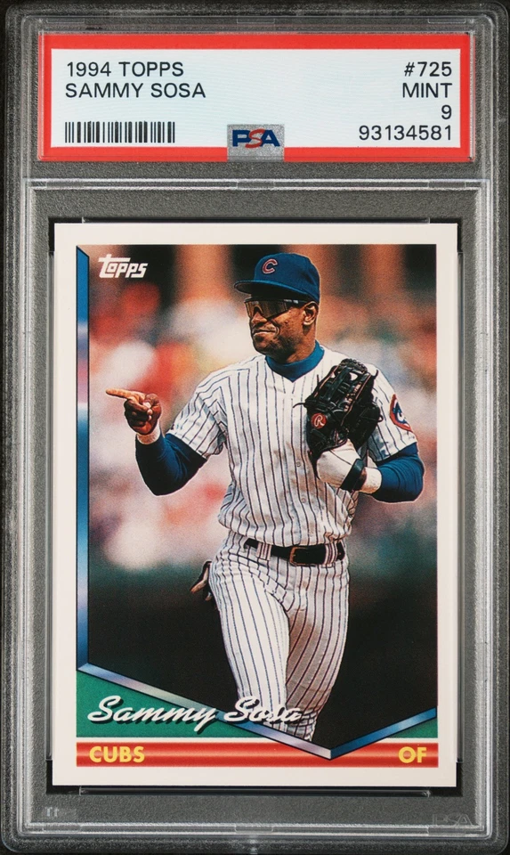 1994 Topps Sammy Sosa #725 PSA 9 - Image 1 of 2