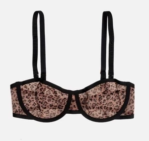 Leopardo de malla The Balconette talla 32F nuevo sin etiquetas - Imagen 1 de 1