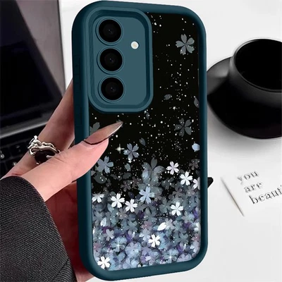 Case For Smausng S25 Ultra S24 S23 A16 A15 A56 A35 A54 Blue Flower Soft Cover - Image 1 of 4