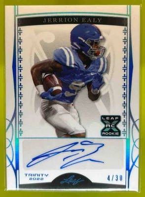 2022 Leaf Metal Draft Jerrion Ealy Auto Prismatic Blue /30 #BA-JE1 RC Ole Miss - Image 1 of 4