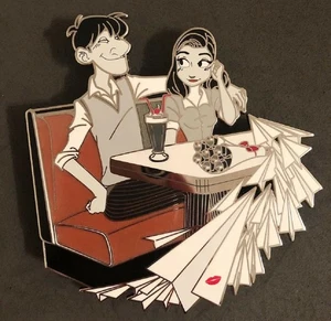 Disney Pixar Airplane Diner Paperman Meg LE 40 4” Jumbo Fantasy Pin - Picture 1 of 3