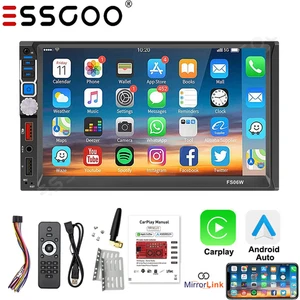 7" Double 2 Din Car Stereo Radio Wireless CarPlay Android Auto Touchscreen BT FM - Picture 1 of 18