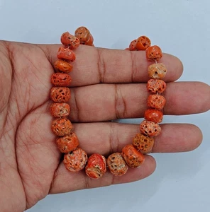 Cuentas de coral muy antiguas Italia cuentas de coral vintage 100 % naturales piedras preciosas de coral sueltas - Imagen 1 de 7