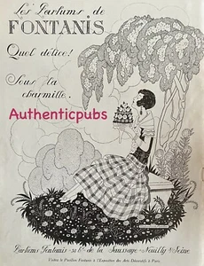 PUBLICITE FONTANIS PARFUM SOUS LA CHARMILLE SIGNE MAURICE BERTY DE 1925 AD PUB - Picture 1 of 1