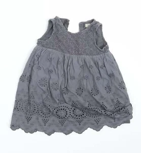 NEXT A-Line grigio floreale 100% cotone taglia 2-3 anni collo rotondo per bambina - Foto 1 di 12