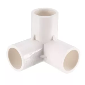10Pcs 3-Way Elbow PVC Fitting 20mm Socket Tee Corner Fittings White Coupling - Picture 1 of 3
