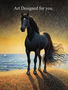 Digital Image Picture Photo Wallpaper Background, Black Beaty Horse - Picture 1 of 1
