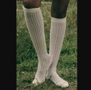 New Anthropologie pointelle knee-high white socks - one size - Picture 1 of 6
