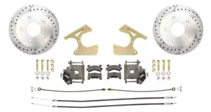 C10 5 Lug Rear Disc Brake Conversion Kit Drilled & Slotted Rotors - Picture 1 of 8