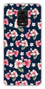 Coque en silicone imprimée compatible Xiaomi Redmi Note 9 Pro Hibiscus Vintage - Picture 1 of 3