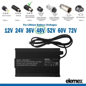 48V 3Ah Lithium Battery Charger for eBike Electric Bike with RCA 10mm Connectror - Picture 1 of 3