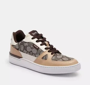 Coach Women’s Clip Signature Court Low Top Sneaker. Color Maple. Size 5B CU478 - Picture 1 of 6