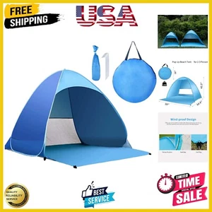 Easy Pop Up Sun Shelter for 2-3 Persons – Ideal for Beach, Camping, or Park - Picture 1 of 9