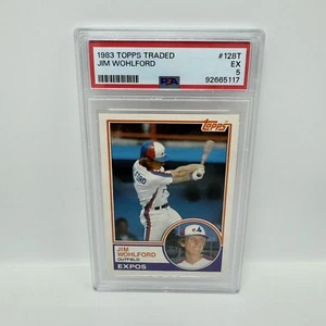 1983 Topps negociado Jim Wohlford #128T MLB Montreal Expos graduado PSA 5 EX - Imagen 1 de 2