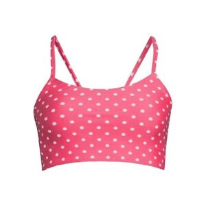 Time And Tru Women's Printed Lace Up Swim Top Pink Polka Dot XL (16-18)
