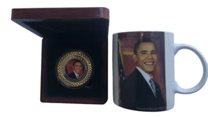 President Barack Obama Removable Coin and Mug Gift Set - Picture 1 of 7