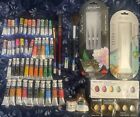 Winsor & Newton and Daler Rowney water color lot w/ silver brush limited sets