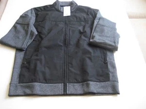 Men's APT.9 LS Mixed Media Mockneck FZ Knit CO Jacket Black Tie 2 $70 - Picture 1 of 11