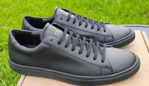 Worn 1x Oliver Cabell Low 1 US 9 EU 42 Mens Jet Black Leather Sneakers $200 - Picture 1 of 13