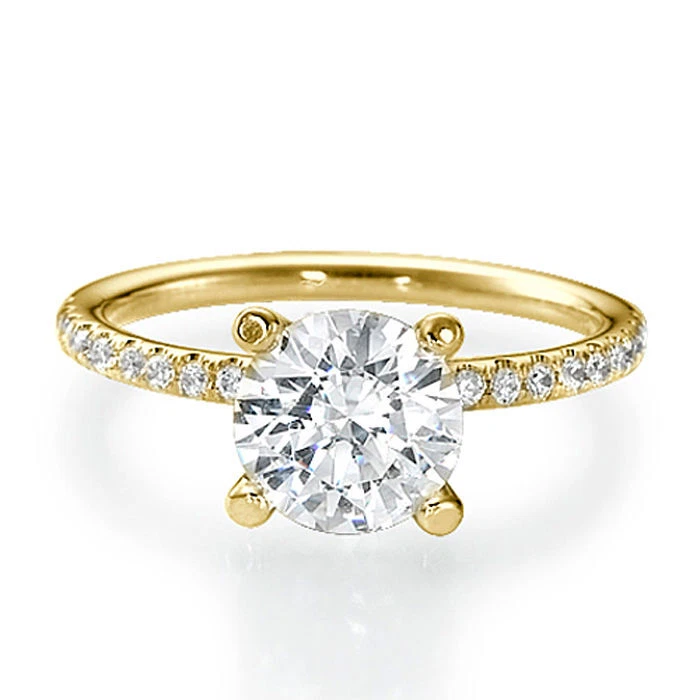 0.70 CT Affordable Round Cut Diamond Engagement Ring 18K Yellow Gold H/VS2 - Image 1 of 4