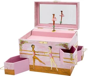 Enchantmints Black Ballerina musical Jewelry Box for Girls - Play Swan Lake Tune - Picture 1 of 10