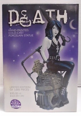 2001 DC Direct Death Estatua de porcelana fundida en frío Neil Gaiman Vertigo Sandman Nueva Foto 1 de 4