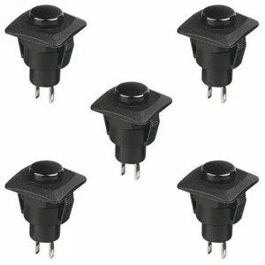 5 x Black On-(Off) Momentary Low Profile Push Button Switch SPST R13-510B - Picture 1 of 1