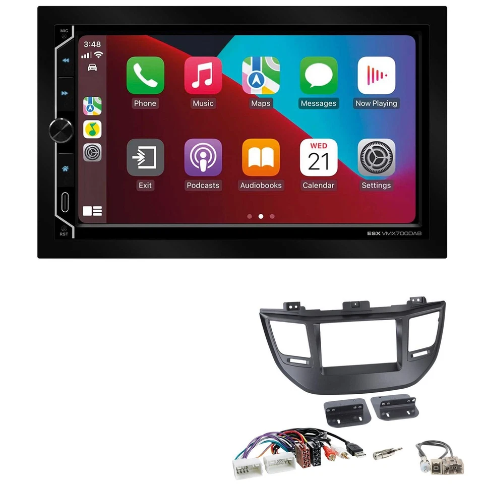 ESX Autoradio Apple CarPlay Android Auto für Hyundai Tucson ab 2015 schwarz