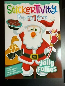 CHRISTMAS STICKERTIVITY FUNNY FACE BOOK JOLLY FOLLIES NEW HOLIDAY KIDS FUN! - Imagen 1 de 4