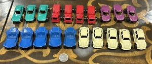 Menge 20 Vintage Druckguss Metall Spielzeugautos LKW buntes Sortiment Taiwan - Bild 1 von 4