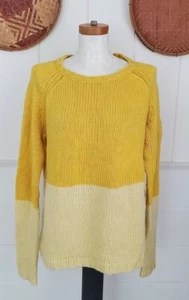 Anthropologie TROVATA birds Of Paradis Yellow Sweater Large - Picture 1 of 6