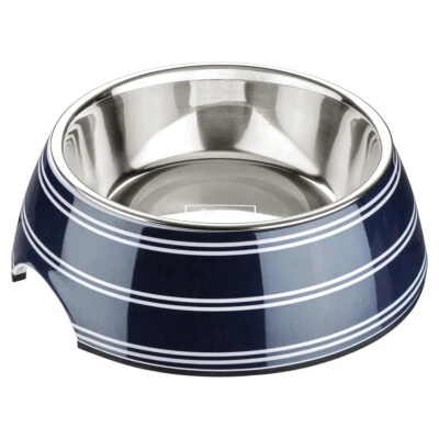 Hunter Melamin-Napf Silda blau/weiß für Hunde & Katzen, rutschfest, pflegeleicht - Bild 1 von 3