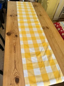 William Sonoma Gingham Karo Läufer in Gelb & Weiß 106" lang A625 - Bild 1 von 7