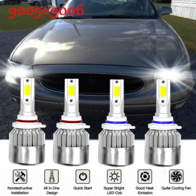 Para Buick Century 1997-2002 2003 - 4x 6000K LED faros bombillas de haz alto y bajo Foto 1 de 4