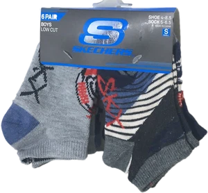Skechers Boys 6 Pairs Low Cut Socks Size Medium 7-8.5 Multi Color Back To School - Picture 1 of 1