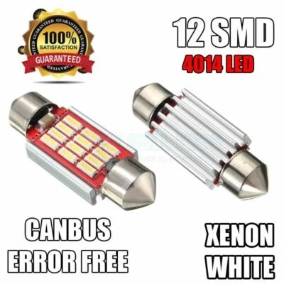 2x BMW 3 5 Series Xenon White Error Free LED Licence Number Plate Light Bulbs - Image 1 of 3
